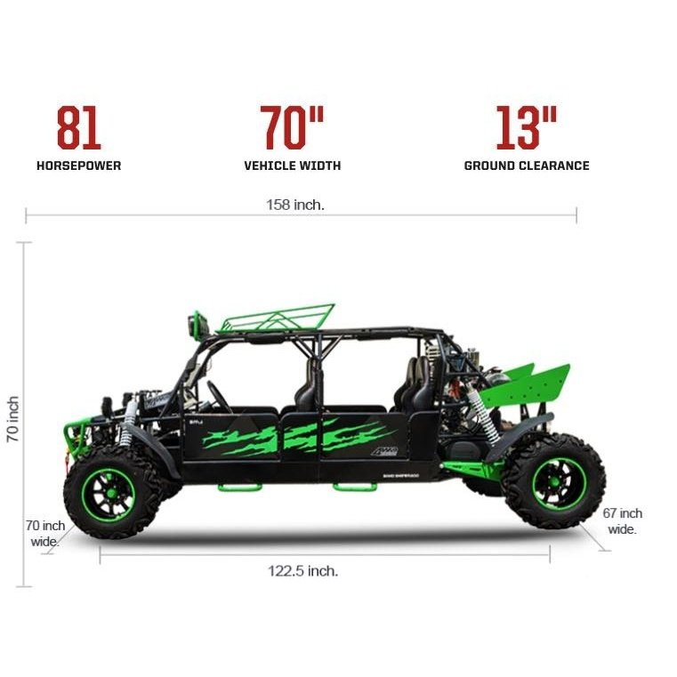 2024 BMS Motor Sniper T-1000 4S 4 Seater Side by Side Dune Buggy Go-Kart