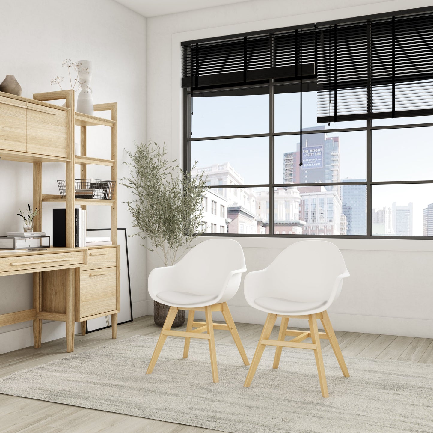 Midtown Concept Arm Indoor Dining Chair - 4PC - SC CON_ARM PAR WHT