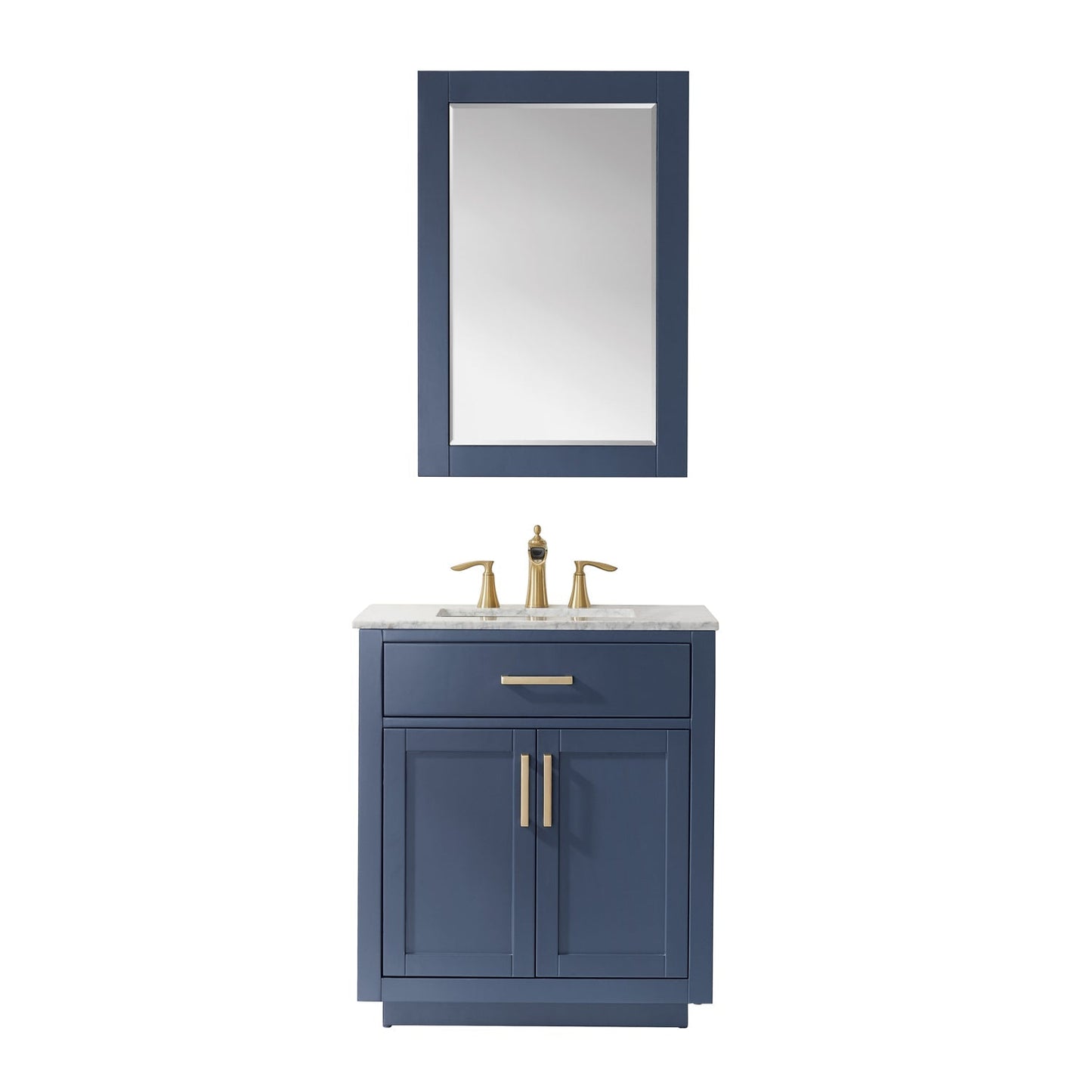 Altair Designs 30" single vanity with top - 531030-WH-CA-NM