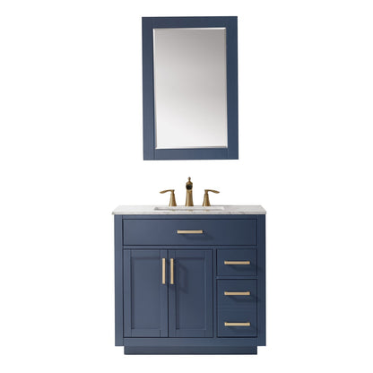 Altair Designs 36" single vanity with top - 531036-WH-CA-NM