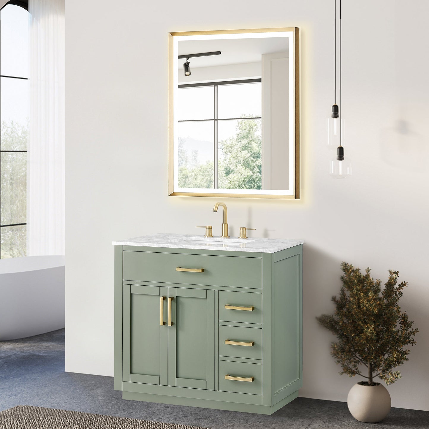 Altair Designs Ivy 30"/36"/48" single vanity with top - 531030-VG-CA-NM