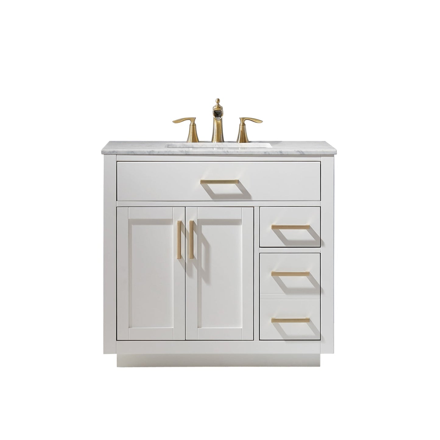 Altair Designs 36" single vanity with top - 531036-WH-CA-NM