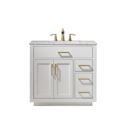 Altair Designs 36" single vanity with top - 531036-WH-CA-NM