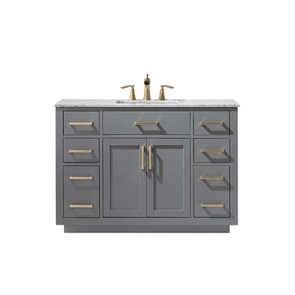 Altair Designs 48" single vanity with top - 531048-WH-CA-NM