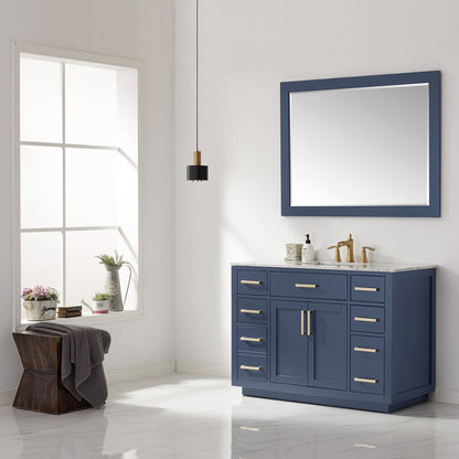 Altair Designs 48" single vanity with top - 531048-WH-CA-NM