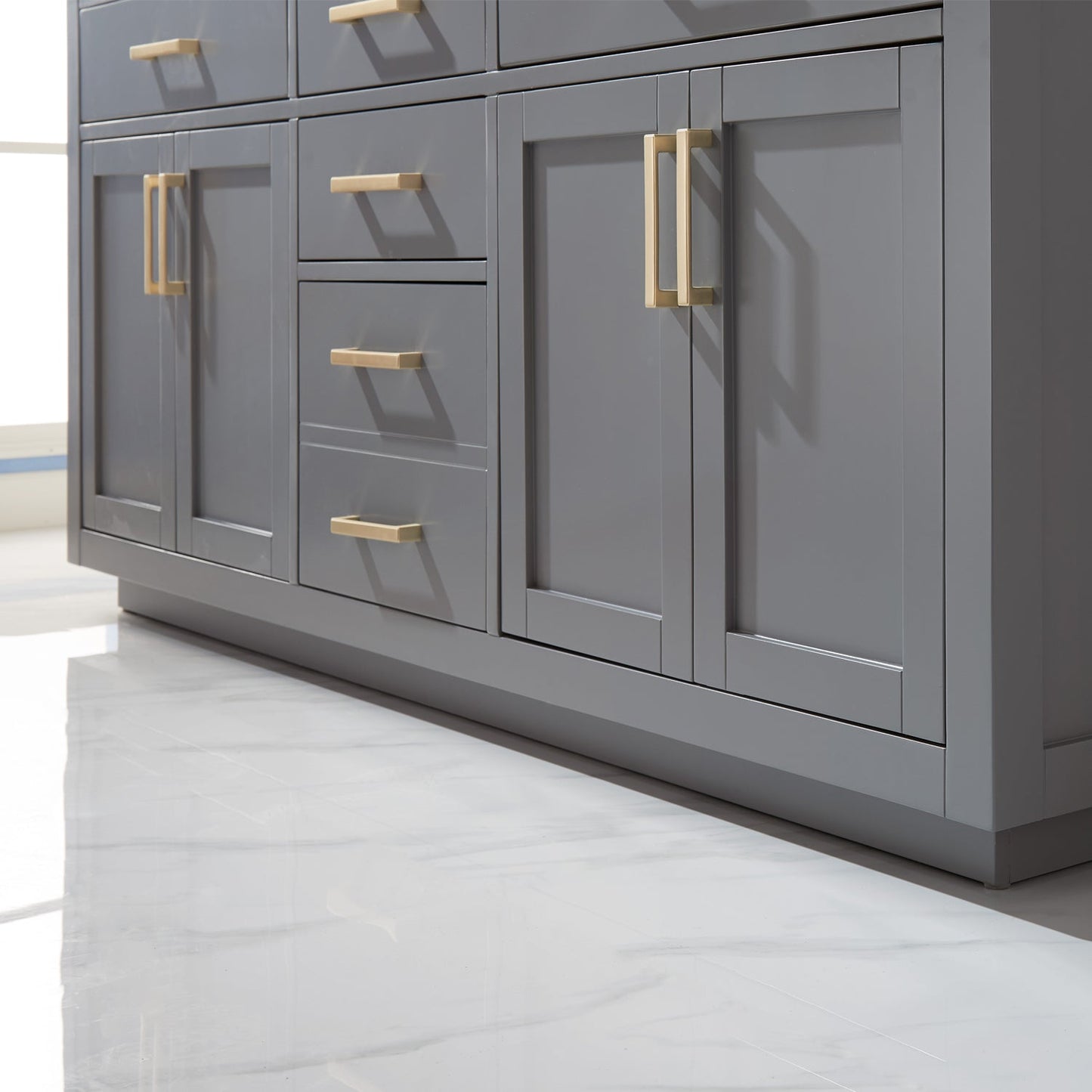 Altair Designs 72" double vanity with top - 531072-WH-CA-NM