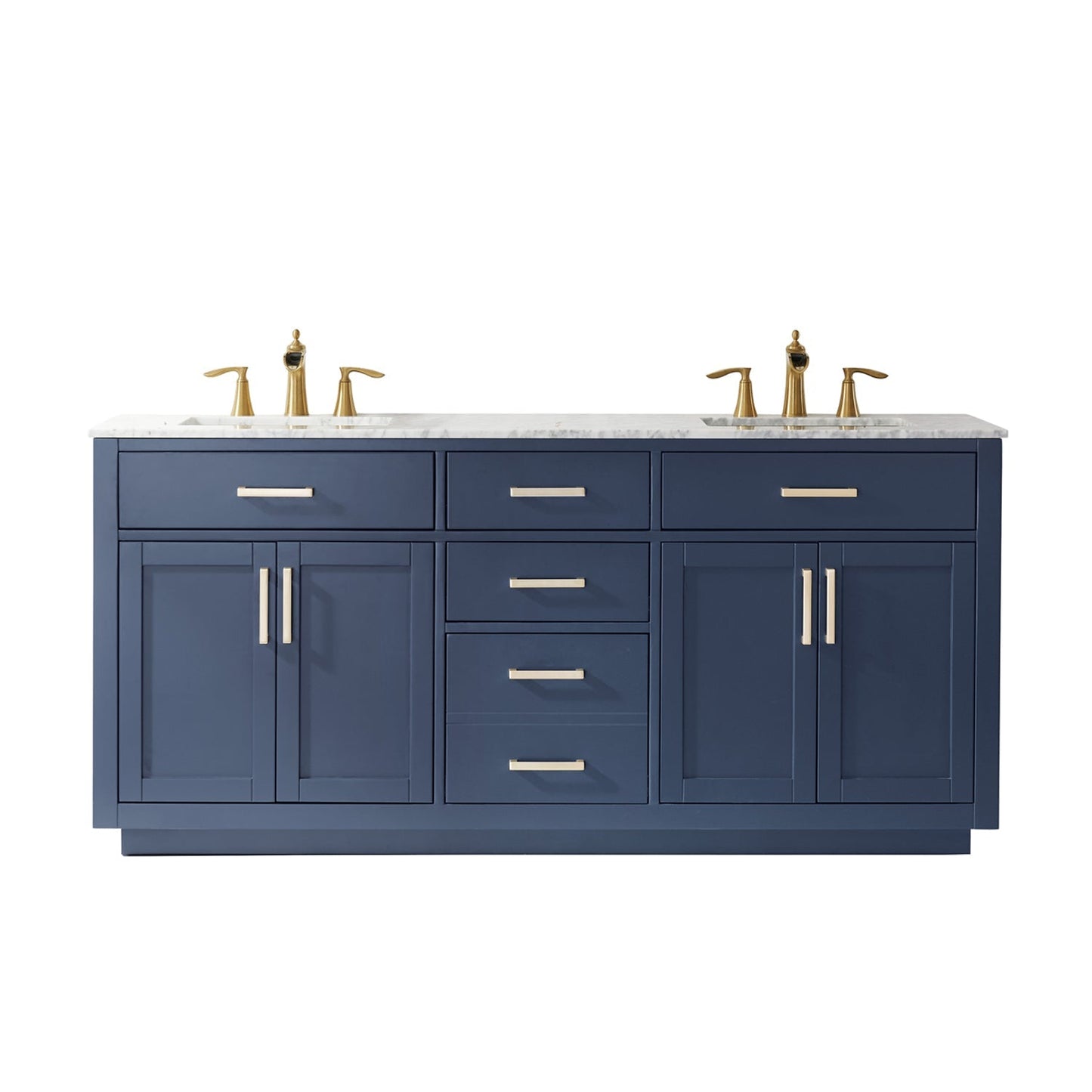 Altair Designs 72" double vanity with top - 531072-WH-CA-NM