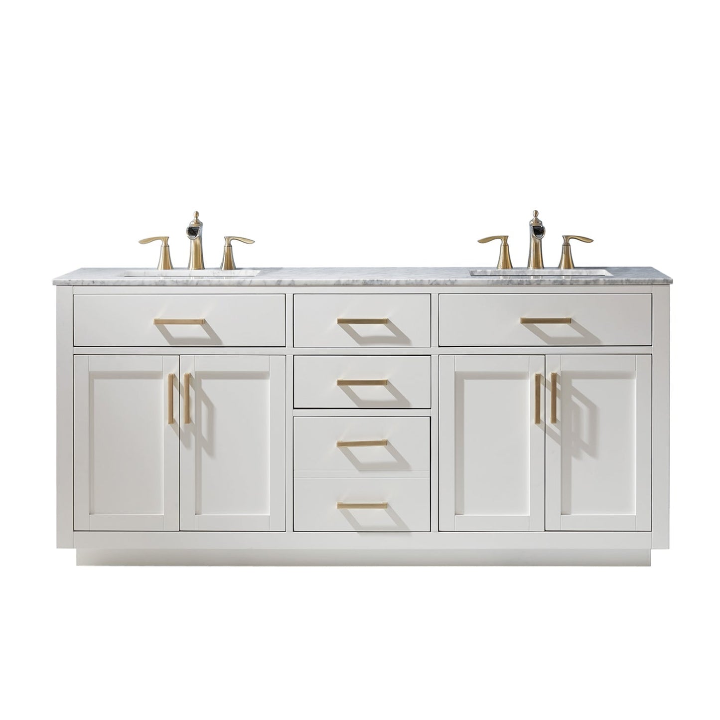 Altair Designs 72" double vanity with top - 531072-WH-CA-NM