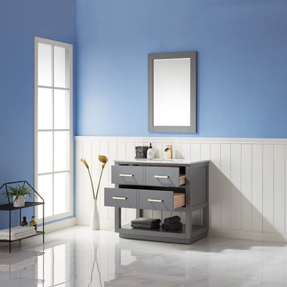 Altair Designs 36" single vanity with top - 532036-WH-CA