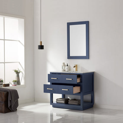 Altair Designs 36" single vanity with top - 532036-WH-CA