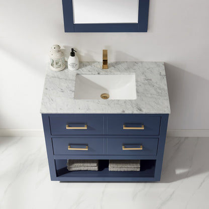 Altair Designs 36" single vanity with top - 532036-WH-CA