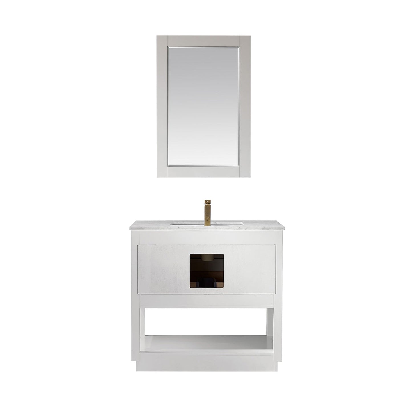 Altair Designs 36" single vanity with top - 532036-WH-CA