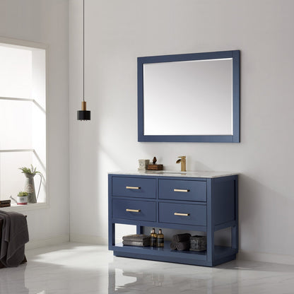 Altair Designs 48" single vanity with top - 532048-WH-CA-NM