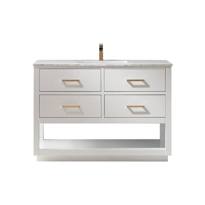 Altair Designs 48" single vanity with top - 532048-WH-CA-NM