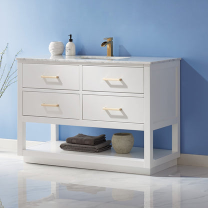 Altair Designs 48" single vanity with top - 532048-WH-CA-NM