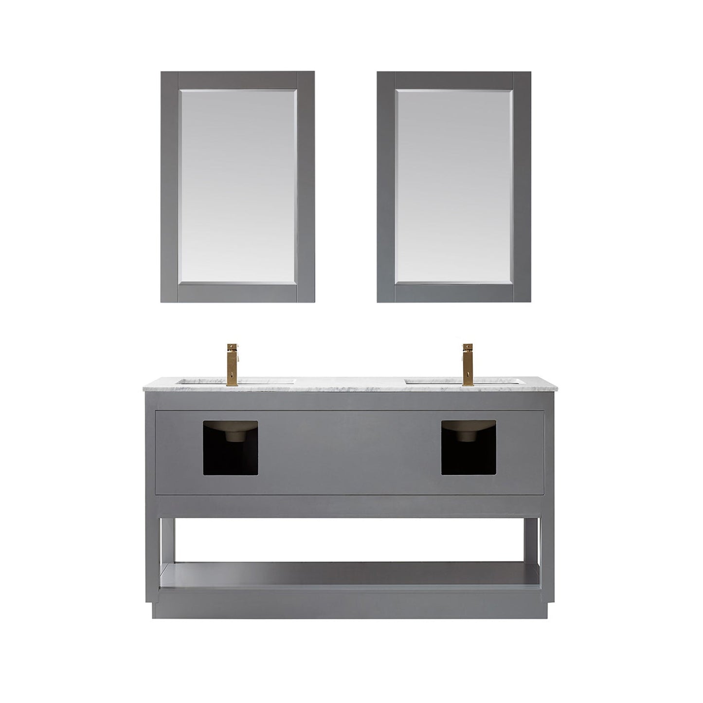 Altair Designs 60" double vanity with top - 532060-WH-CA-NM