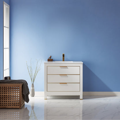Altair Designs 36" single vanity with top - 533036-RB-AW-NM