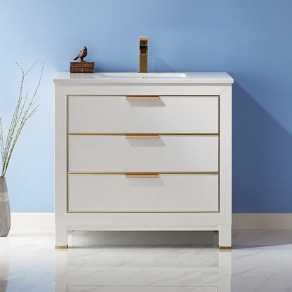 Altair Designs 36" single vanity with top - 533036-RB-AW-NM