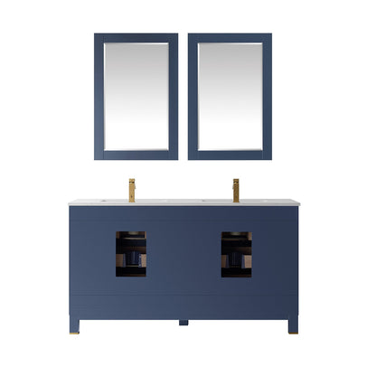 Altair Designs 60" double vanity with top - 533060-RB-AW-NM