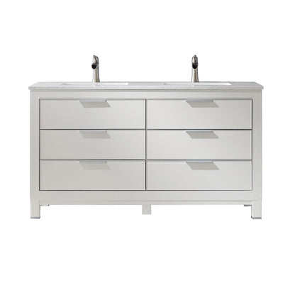 Altair Designs 60" double vanity with top - 533060-RB-AW-NM