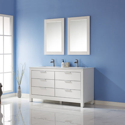 Altair Designs 60" double vanity with top - 533060-RB-AW-NM