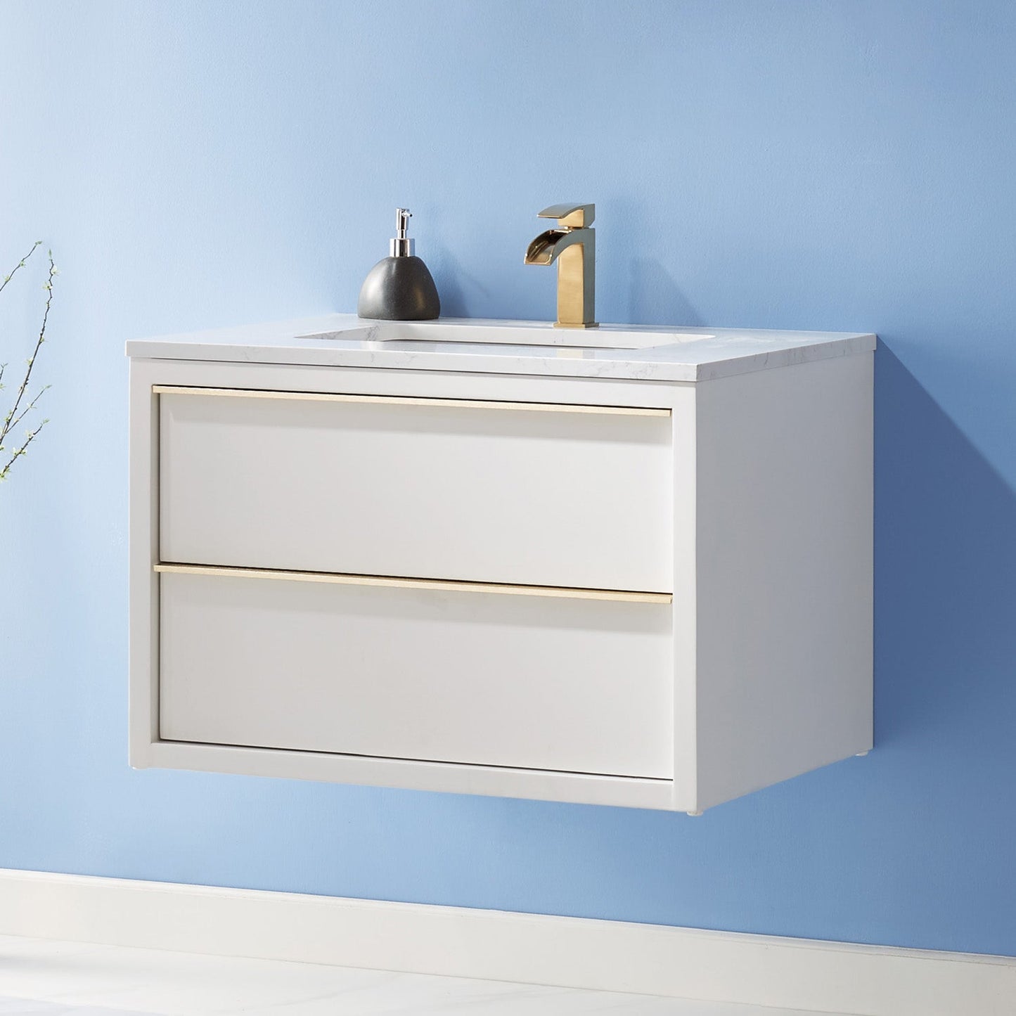 Altair Designs 30" single vanity with top - 534030-WH-AW-NM