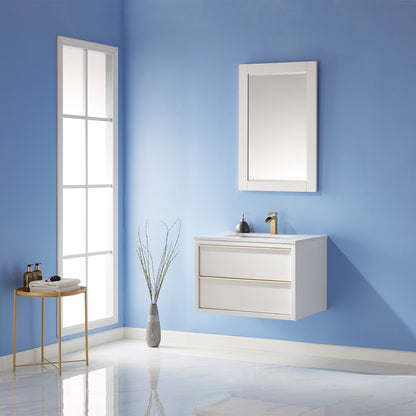 Altair Designs 30" single vanity with top - 534030-WH-AW-NM