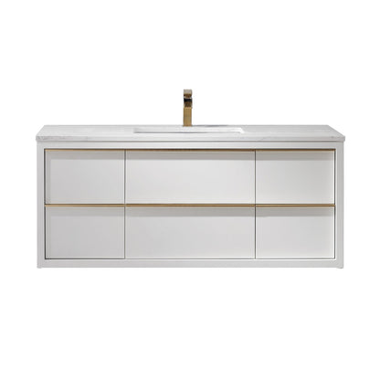Altair Designs 48" single vanity with top - 534048-WH-AW-NM