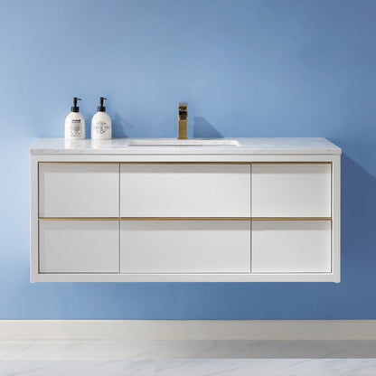 Altair Designs 48" single vanity with top - 534048-WH-AW-NM