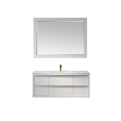 Altair Designs 48" single vanity with top - 534048-WH-AW-NM