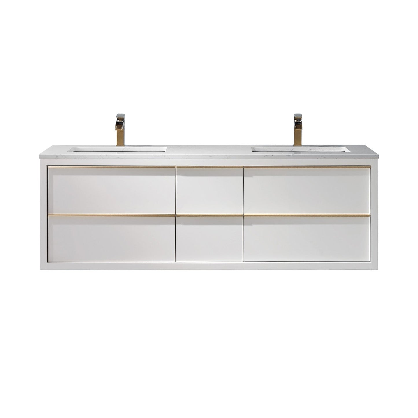Altair Designs 60" double vanity with top - 534060-WH-AW-NM