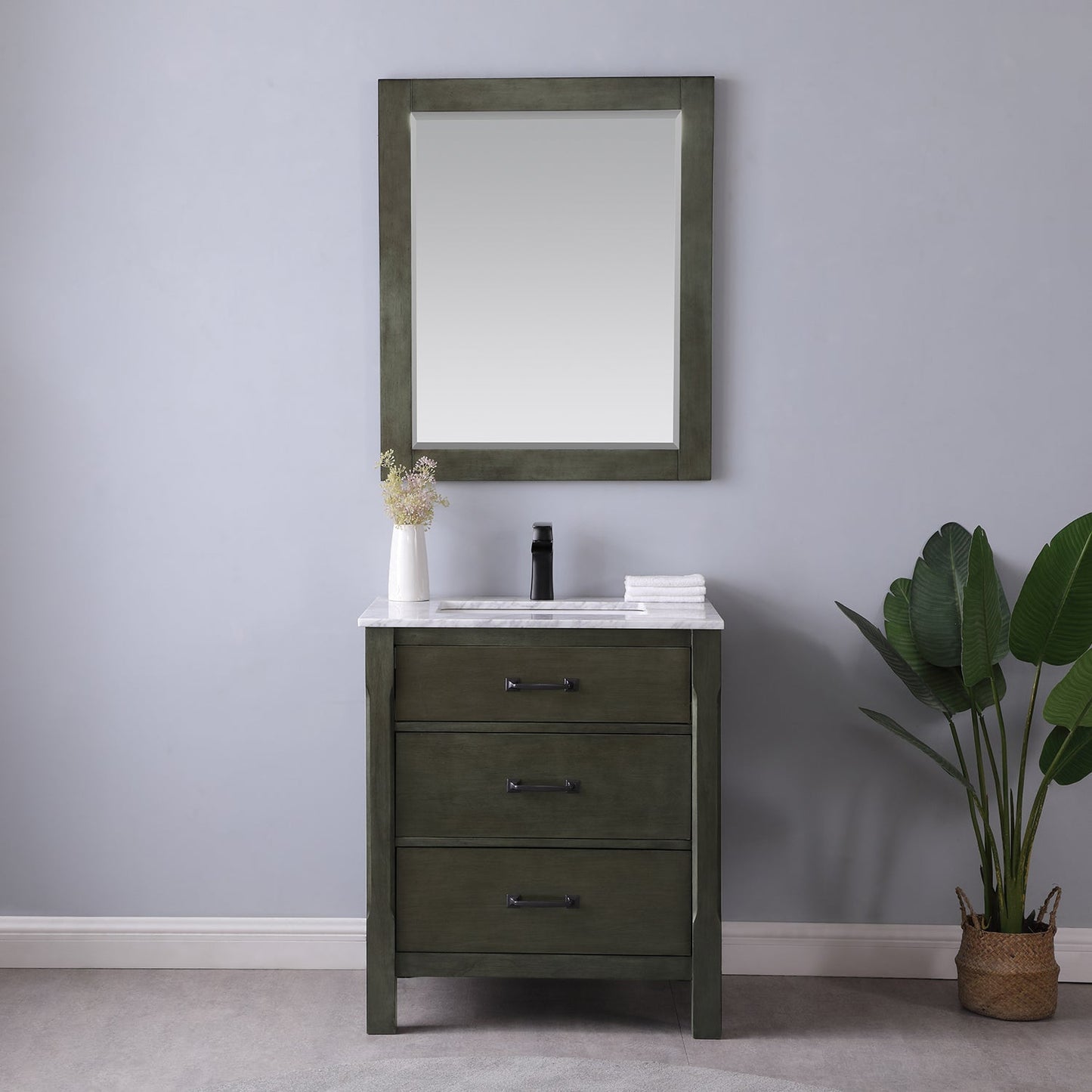 Altair Designs 30" single vanity with top - 535030-WH-CA