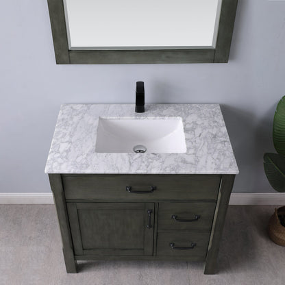 Altair Designs 36" single vanity with top - 535036-WH-CA