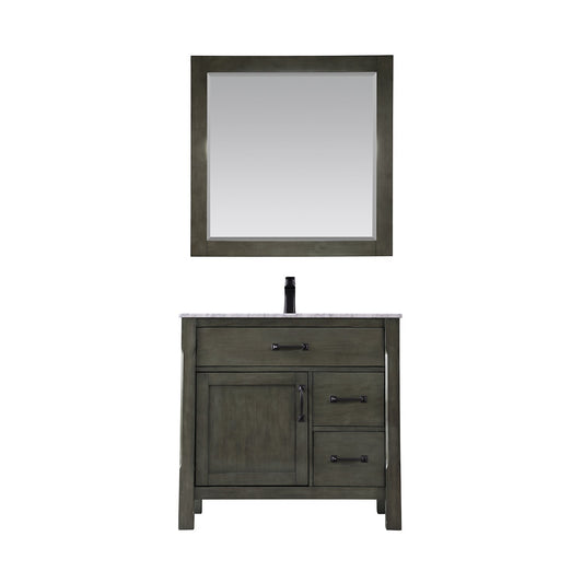 Altair Designs 36" single vanity with top - 535036-WH-CA