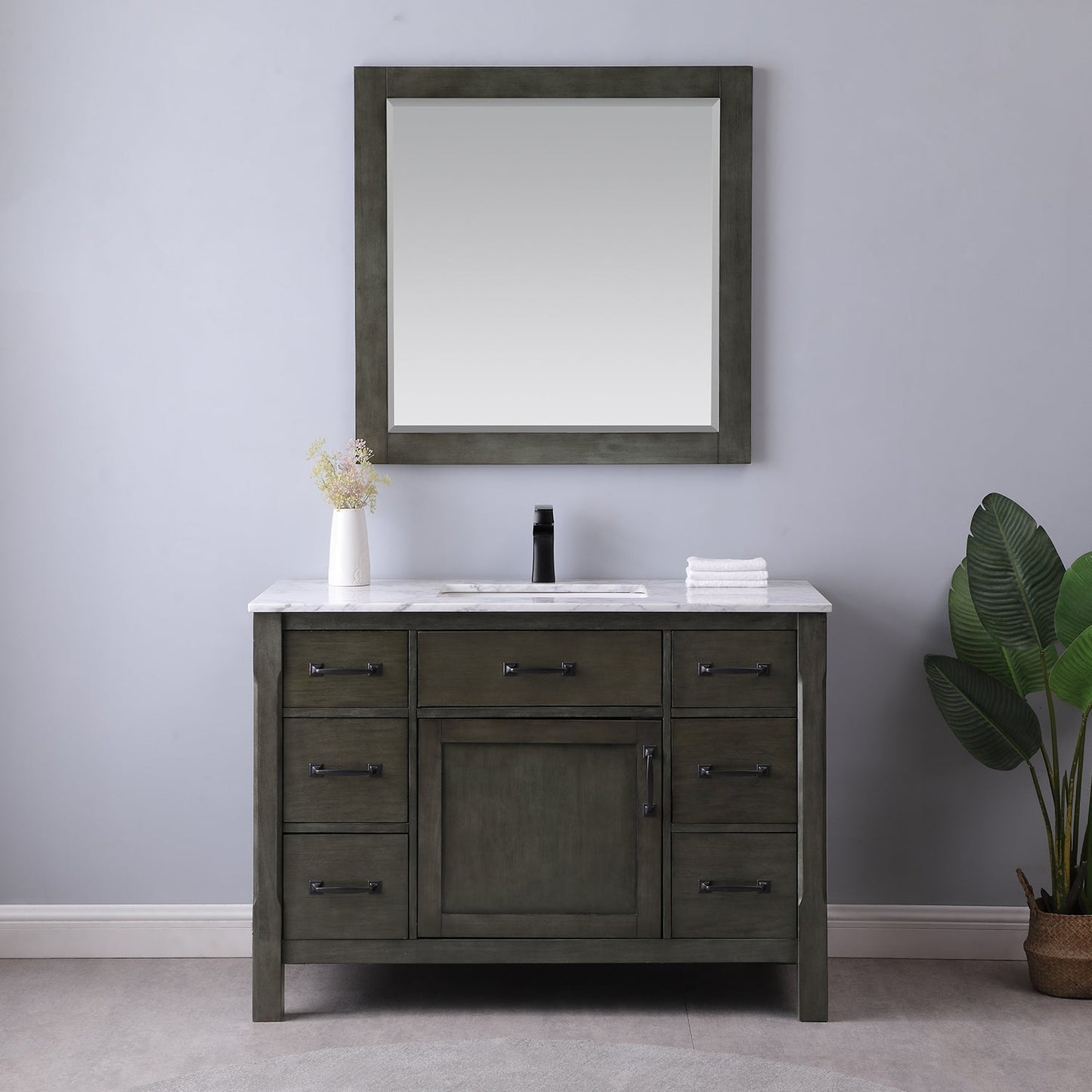 Altair Designs 48" single vanity with top - 535048-WH-CA