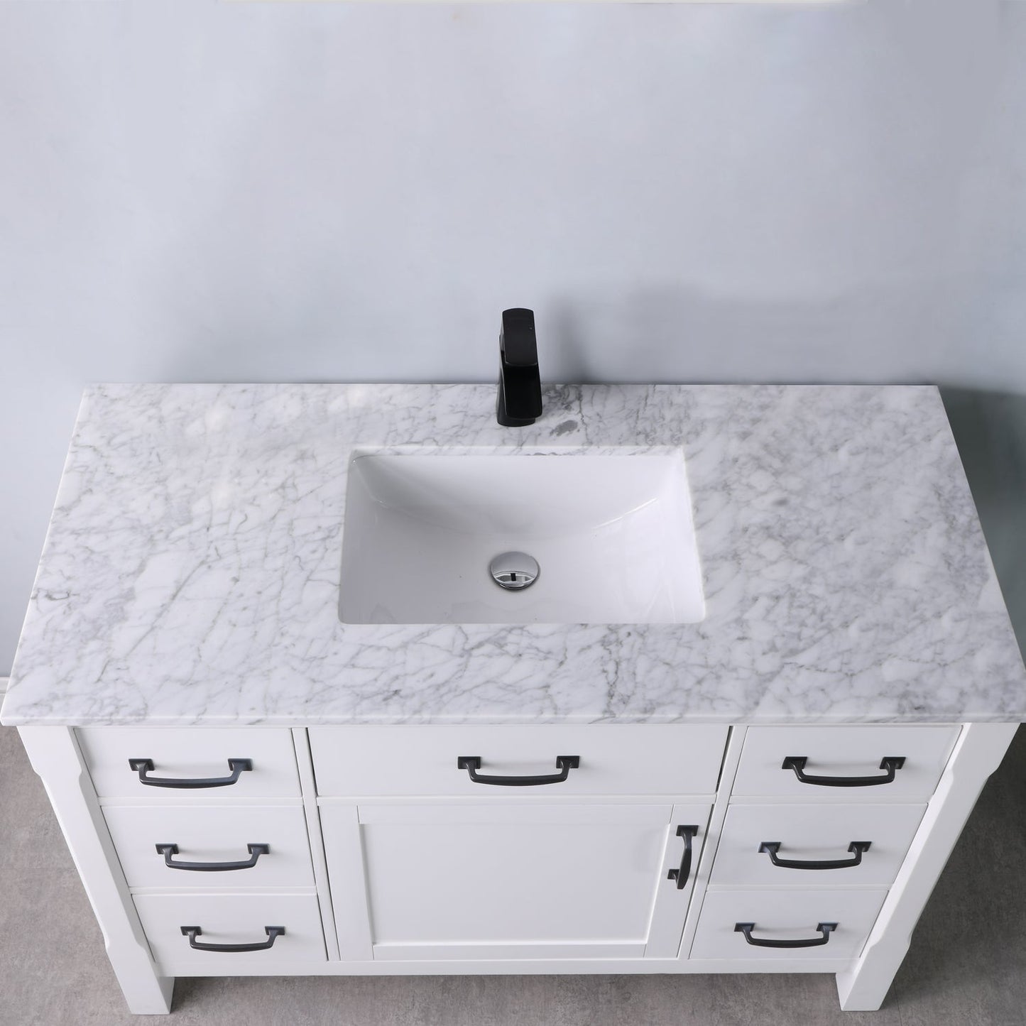 Altair Designs 48" single vanity with top - 535048-WH-CA