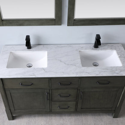 Altair Designs 60" double vanity with top - 535060-WH-CA