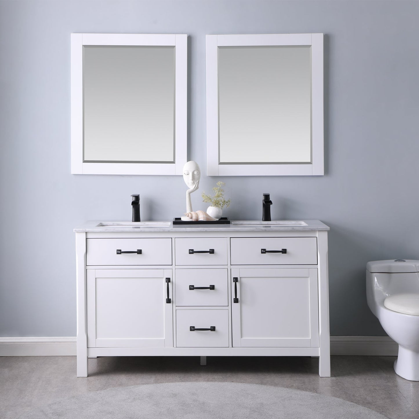 Altair Designs 60" double vanity with top - 535060-WH-CA