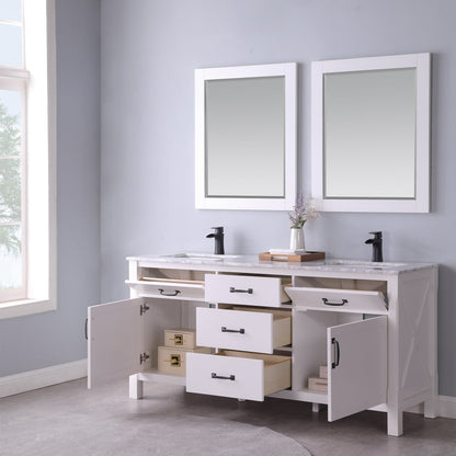 Altair Designs 72" double vanity with top - 535072-WH-CA