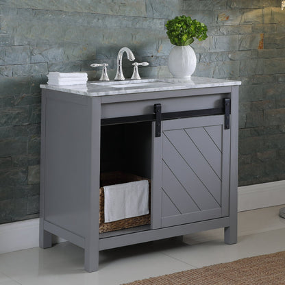 Altair Designs 36" single vanity with top - 536036-WH-CA-NM