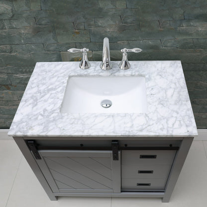 Altair Designs 36" single vanity with top - 536036-WH-CA-NM