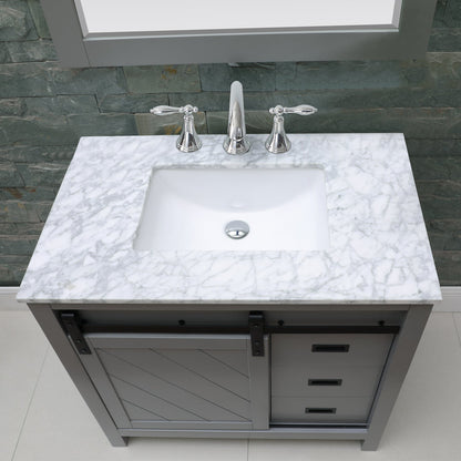 Altair Designs 36" single vanity with top - 536036-WH-CA-NM