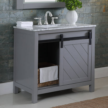 Altair Designs 36" single vanity with top - 536036-WH-CA-NM