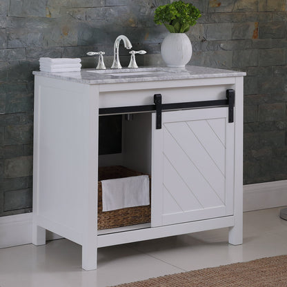 Altair Designs 36" single vanity with top - 536036-WH-CA-NM