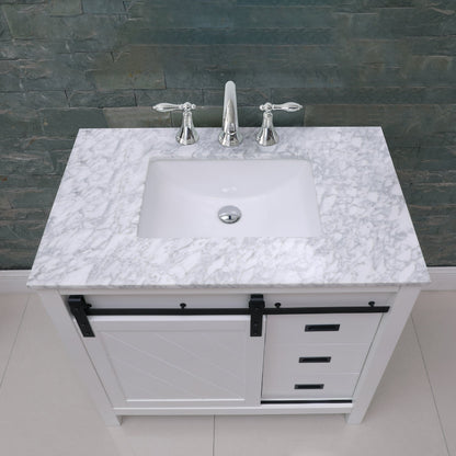 Altair Designs 36" single vanity with top - 536036-WH-CA-NM