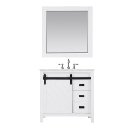 Altair Designs 36" single vanity with top - 536036-WH-CA-NM