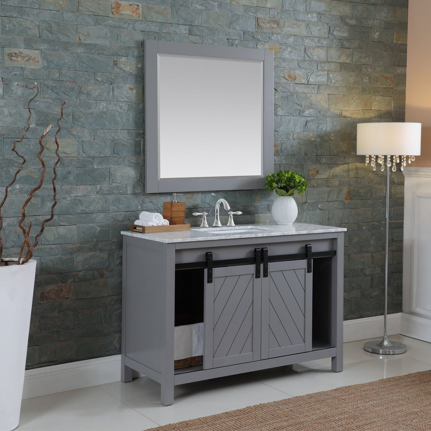 Altair Designs 48" single vanity with top - 536048-WH-CA-NM