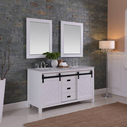 Altair Designs Kinsley 60" double vanity with top - 536060-WH-CA-NM