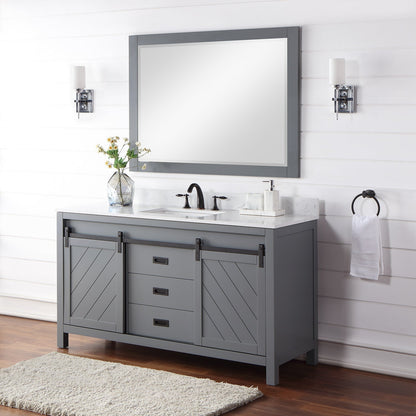 Altair Designs 60" single vanity with top - 536060S-WH-AW-NM