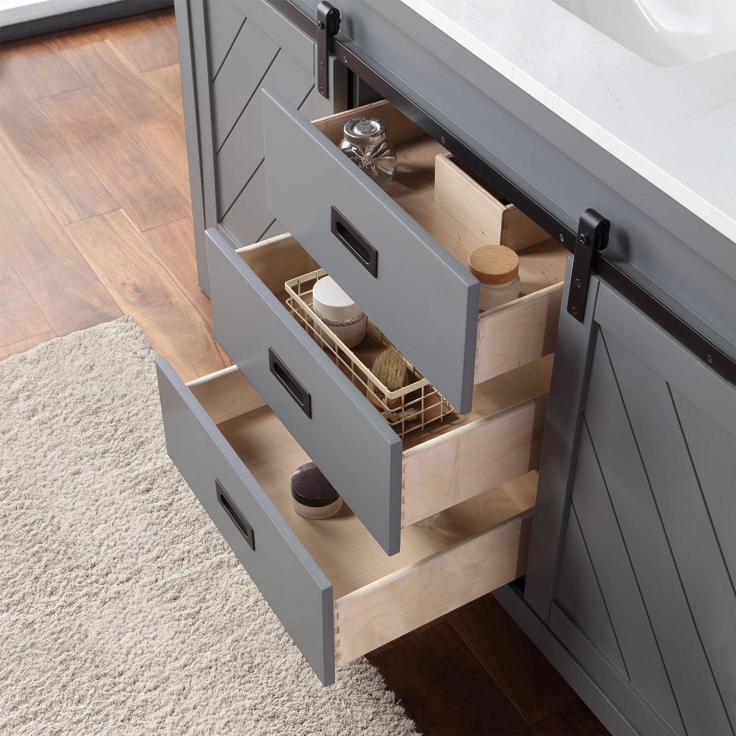 Altair Designs 60" single vanity with top - 536060S-WH-AW-NM
